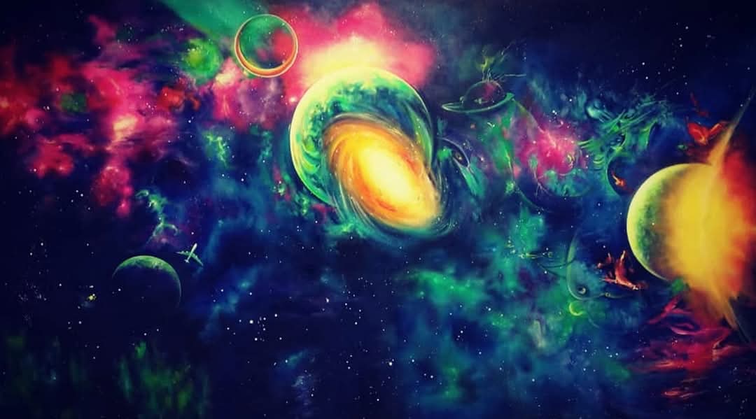 Vivid luminous abstract painting